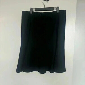 Akris Punto Wool Flutter Hem Skirt in Black US 14 ❄️